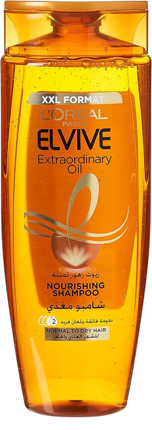 L'Oreal Elvive Extraordinary Oil Nourishing Shampoo with 6 Flower Oils for Normal & Dry Hair, 600ml