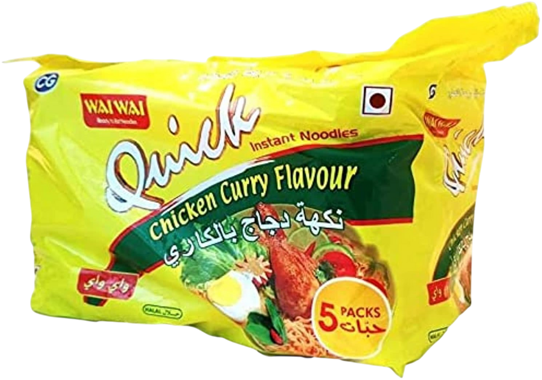 Wai Wai Brown Quick Noodle Chicken Curry 75 g X 5 pcs Multipack