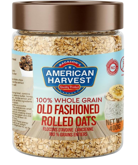 American Harvest Rolled Oats In Jar Old Fashioned Gluten Free, 400g