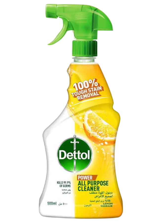 Dettol Power Lemon Squeeze All Purpose Cleaner, 500ml + Bathroom Cleaner Trigger Spray, 500ml