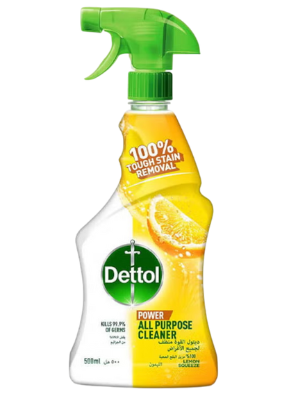 Dettol Power Lemon Squeeze All Purpose Cleaner, 500ml + Bathroom Cleaner Trigger Spray, 500ml
