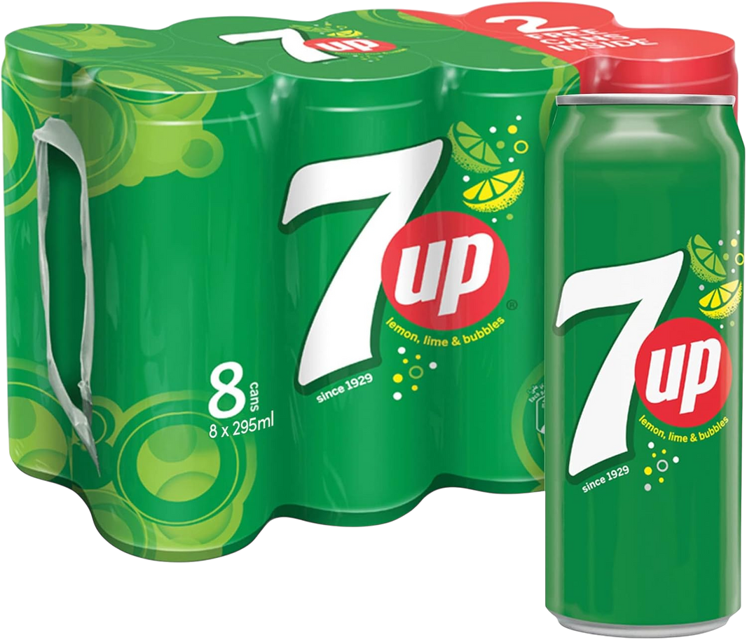 7UP Soft Drink Can, 8x295ml