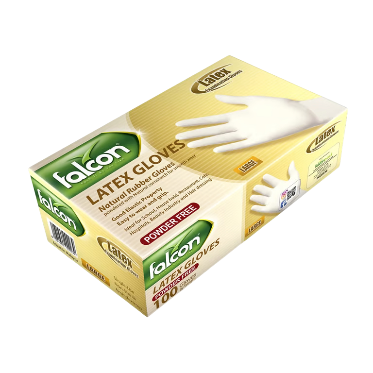 Flacon Latex Gloves Large, 100 Pieces