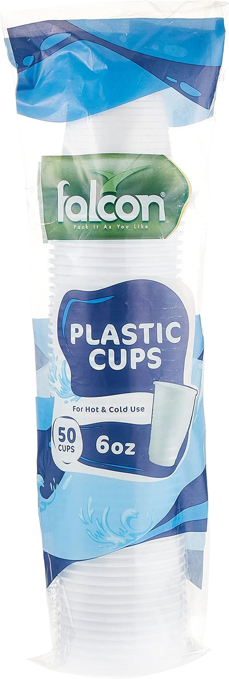 Falcon Plastic Cup, 6oz (1 Pack x 50 Pieces)