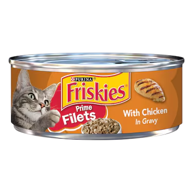Purina Friskies Prime Filets Wet Cat Food with Chicken in Gravy, 156g