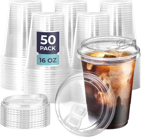 Disposable Plastic Cups, 50 Pack