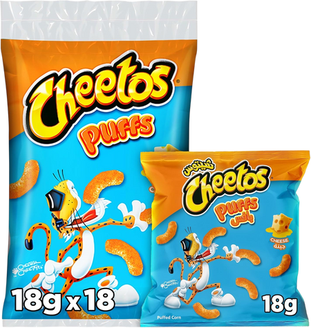 Cheetos Puffs Cheese Chips, 18 pcs x 18g