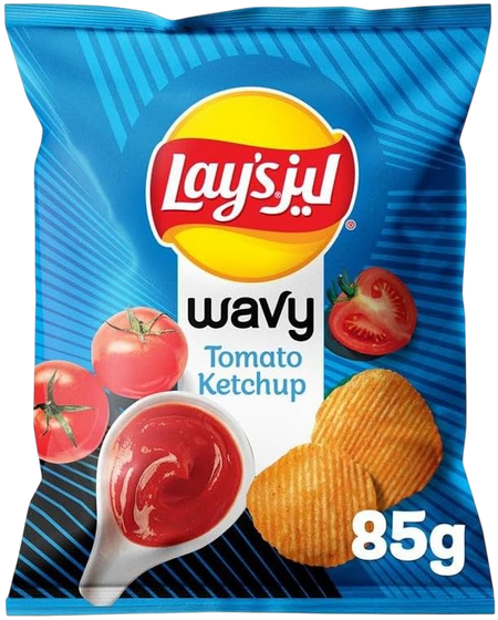 Lay's Wavy Tomato Ketchup Potato Chips, 85g