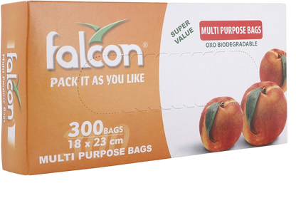 Falcon Bio-Degradable Pull & Cut Freezer Bag, 18x23cm (1 Pack x 300 Pieces)