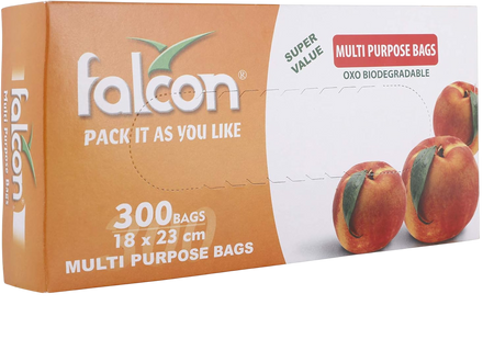 Falcon Bio-Degradable Pull & Cut Freezer Bag, 18x23cm (1 Pack x 300 Pieces)