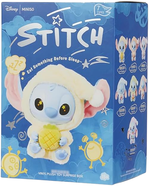 Miniso Disney Stitch Eat Something Before Sleep Collection Vinyl Plush Toy Surprise Box