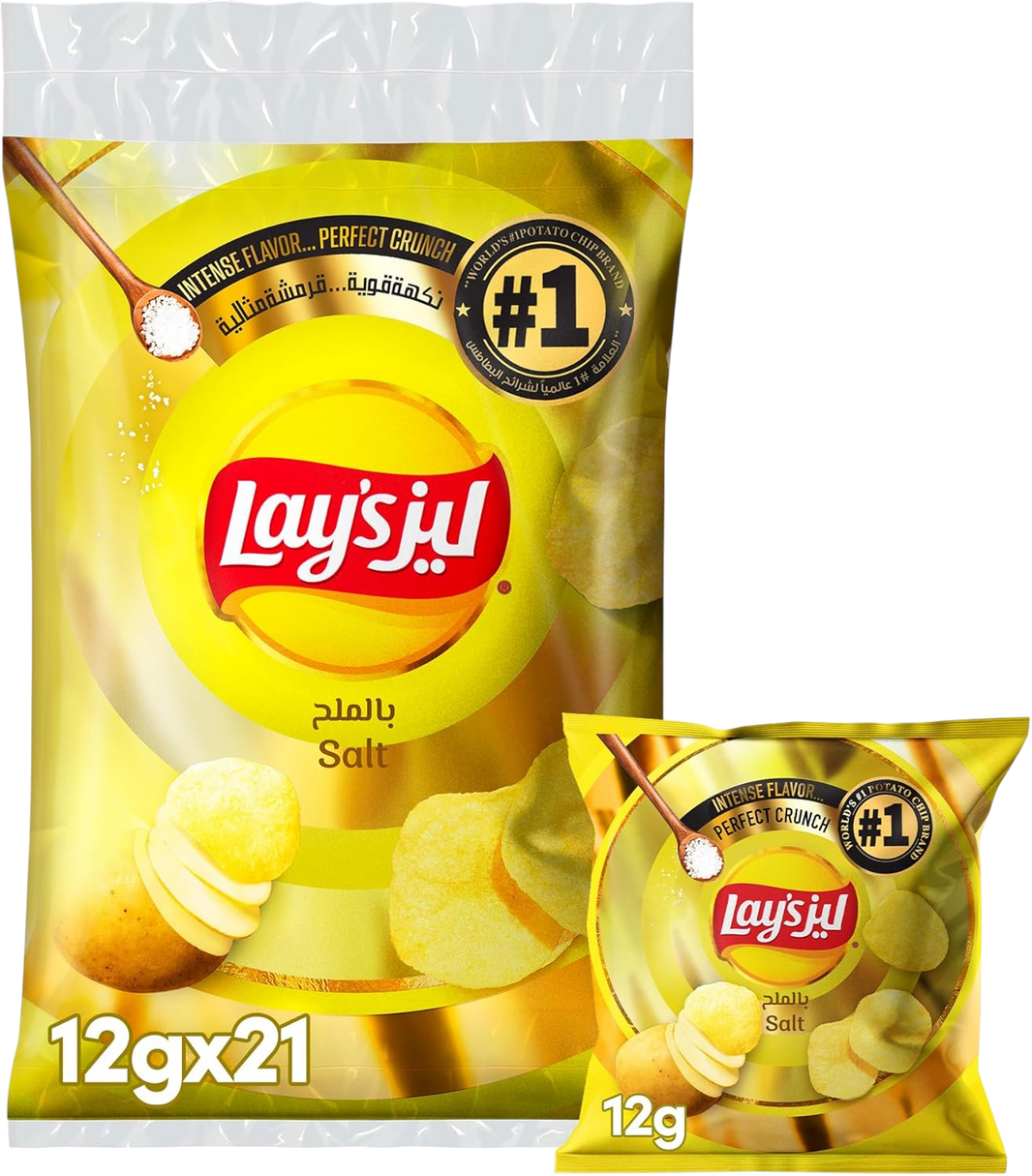 Lay's Salt Potato Chips, 21x12g
