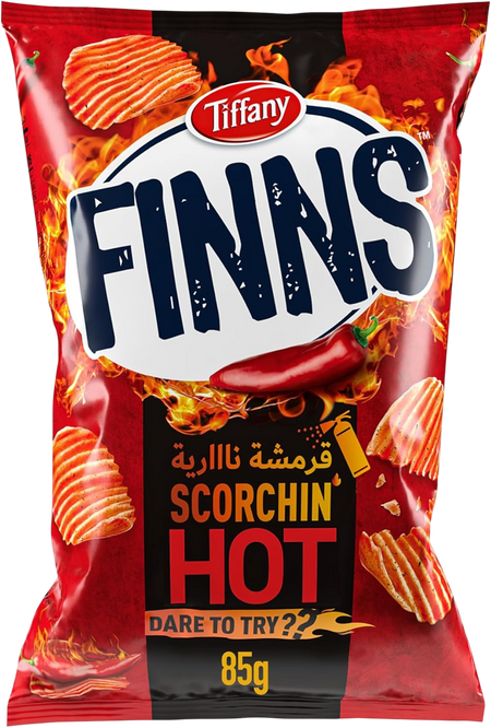 Tiffany Finns Chips Scorchin' Hot, 85g