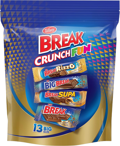 Tiffany Break Assorted Crunchy Wafer Fingers in Creamy Milk Chocolate Mix, 313.5g