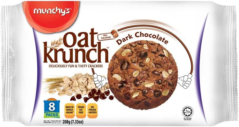 Munchy's Oat Krunch Dark Chocolate Oat Cookies, 208g