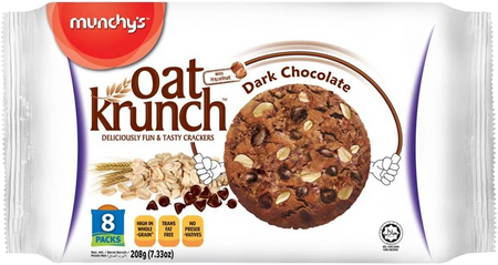 Munchy's Oat Krunch Dark Chocolate Oat Cookies, 208g