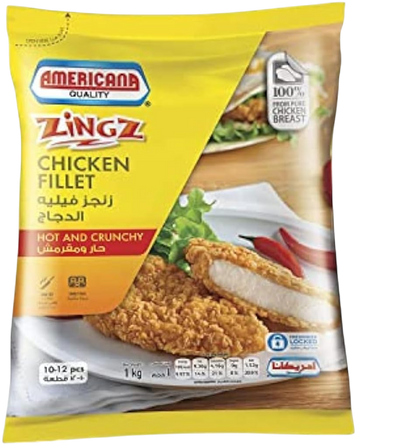 Americana Hot & Crunchy Zingz Chicken Fillets 1 Kg