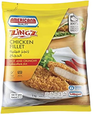 Americana Hot & Crunchy Zingz Chicken Fillets 1 Kg
