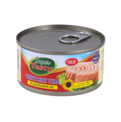 Super Tasty White Meat Tuna in Sunflower Oil, 3x185g