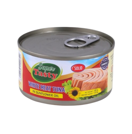 Super Tasty White Meat Tuna in Sunflower Oil, 3x185g