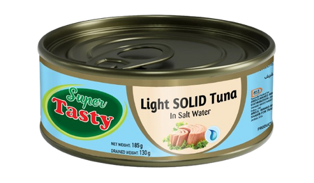 Super Tasty Light Meat Solid Tuna in Salt Water, 3x185g