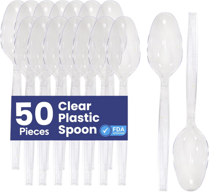 Fiji Pack Clear Tea Spoon, 50 Pieces