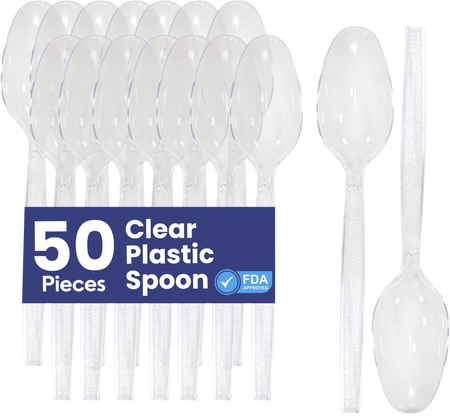 Fiji Pack Clear Tea Spoon, 50 Pieces