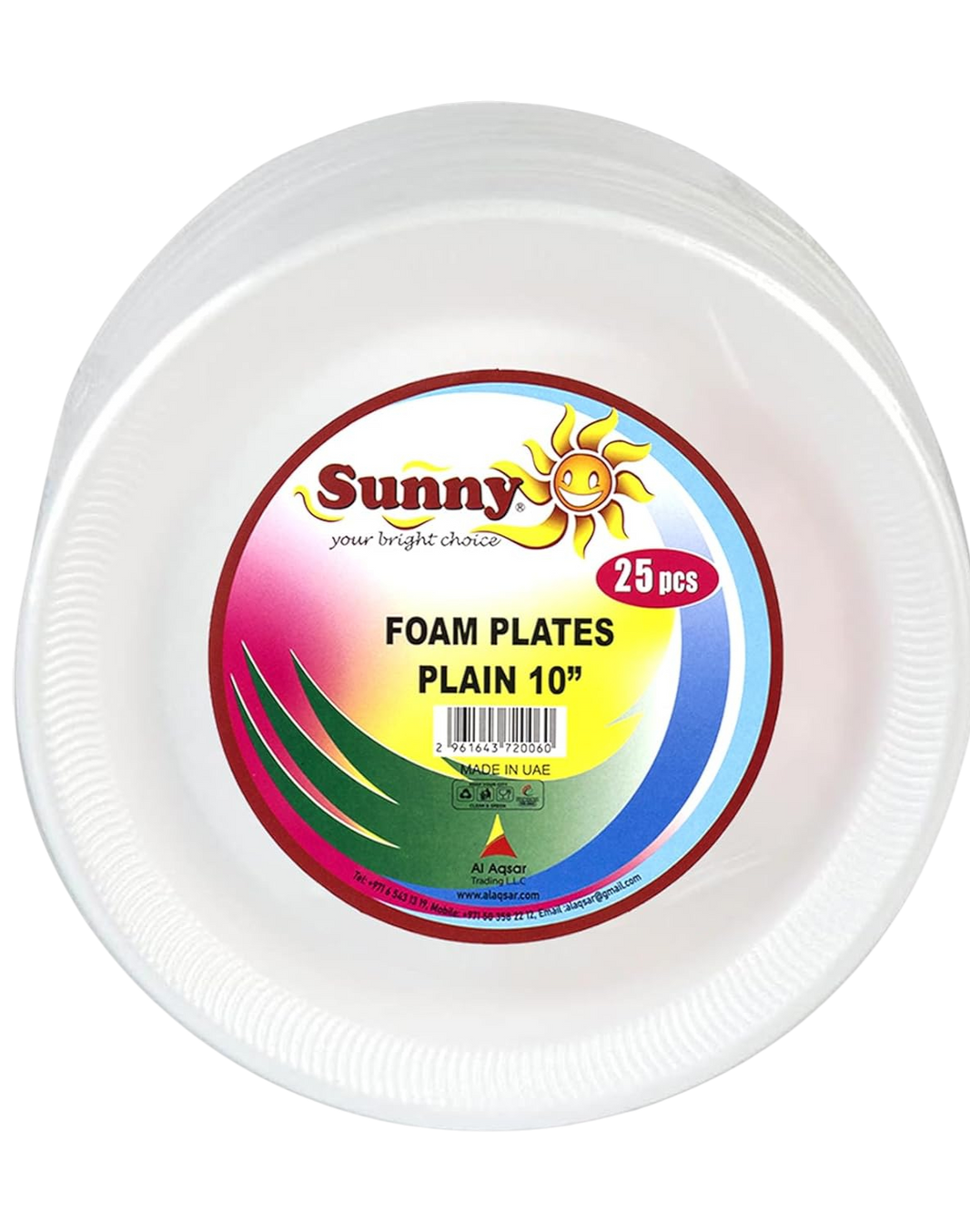 SUNNY FOAM PLATES PLAIN 9" 25S