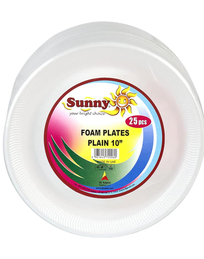 SUNNY FOAM PLATES PLAIN 9" 25S