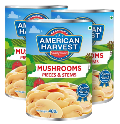 A/HARVEST MUSHROOM PIECES&STEMS 3X400GM
