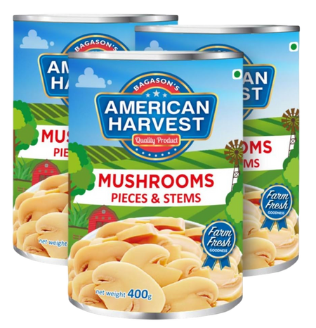 A/HARVEST MUSHROOM PIECES&STEMS 3X400GM