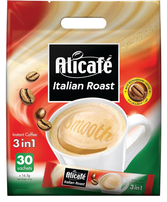 Alicafe Italian Roast 3-in-1 Instant Coffee, 30x16.5g