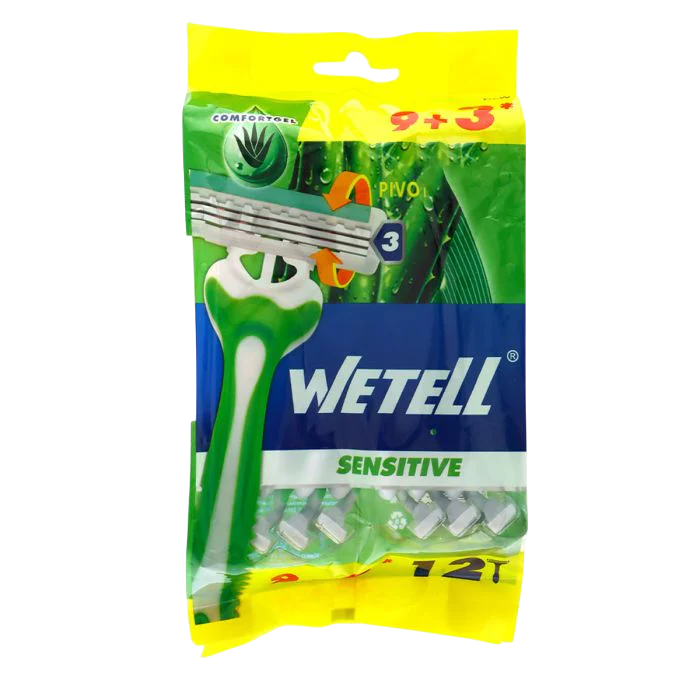 Wetell Sensitive Shaving Razor, 12 Pieces