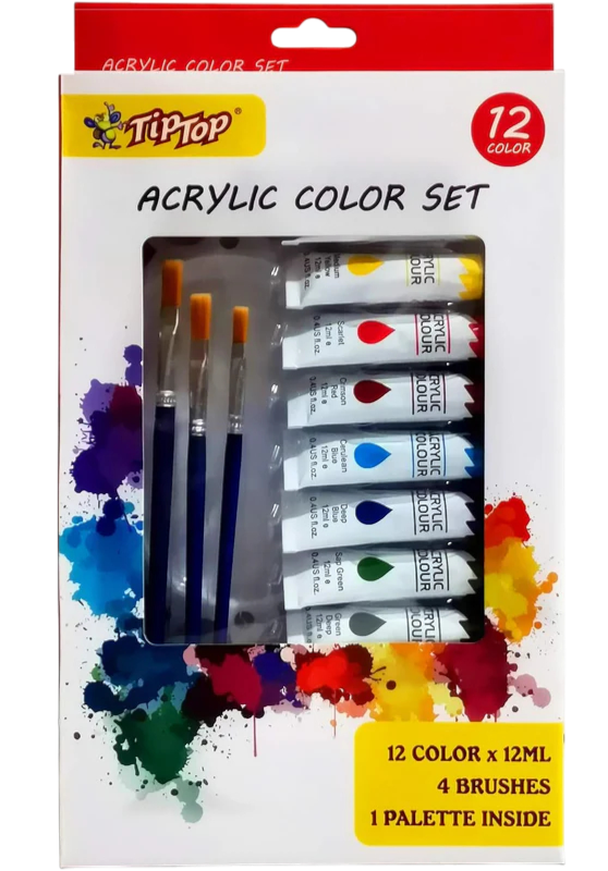 Tiptop Glass Colour Set, 12Pcs