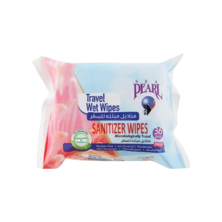 Sea Pearl Travel Wet Wipes, 36 Pieces