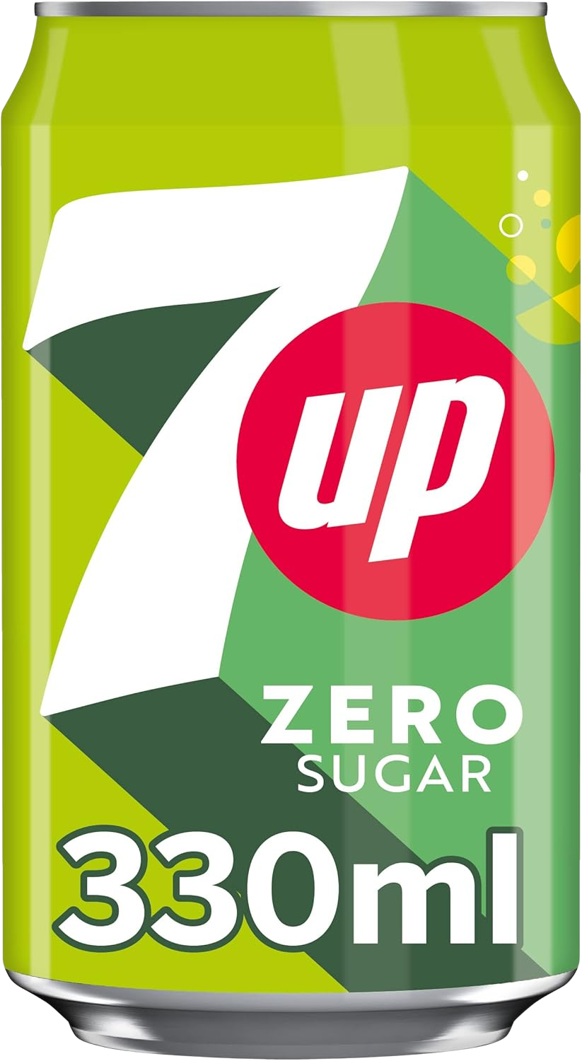 7UP Zero Sugar Soft Drink Can, 330ml