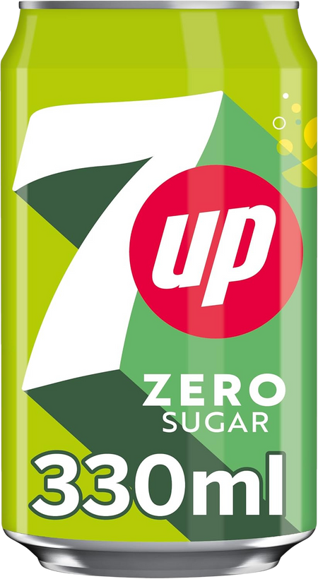 7UP Zero Sugar Soft Drink Can, 330ml