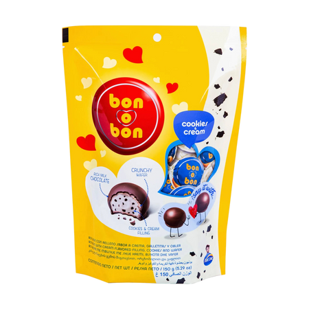 Arcor Bon O Bon Cookies & Cream Chocolate, 150g