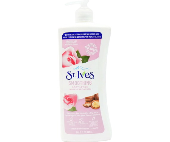 St Ives Smoothing Body Lotion With Rose and Argan Oil Body Lotion, 621ml