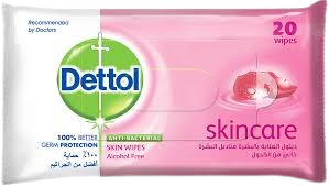 Dettol Skin Care Antibacterial Wipes, 10 wipes