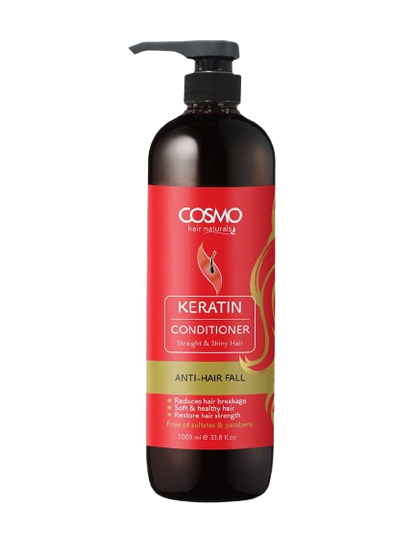 Cosmo Hair Naturals Keratin Conditioner Straight & Shiny Hair, 1000ml