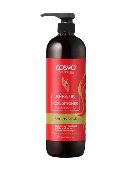 Cosmo Hair Naturals Keratin Conditioner Straight & Shiny Hair, 1000ml