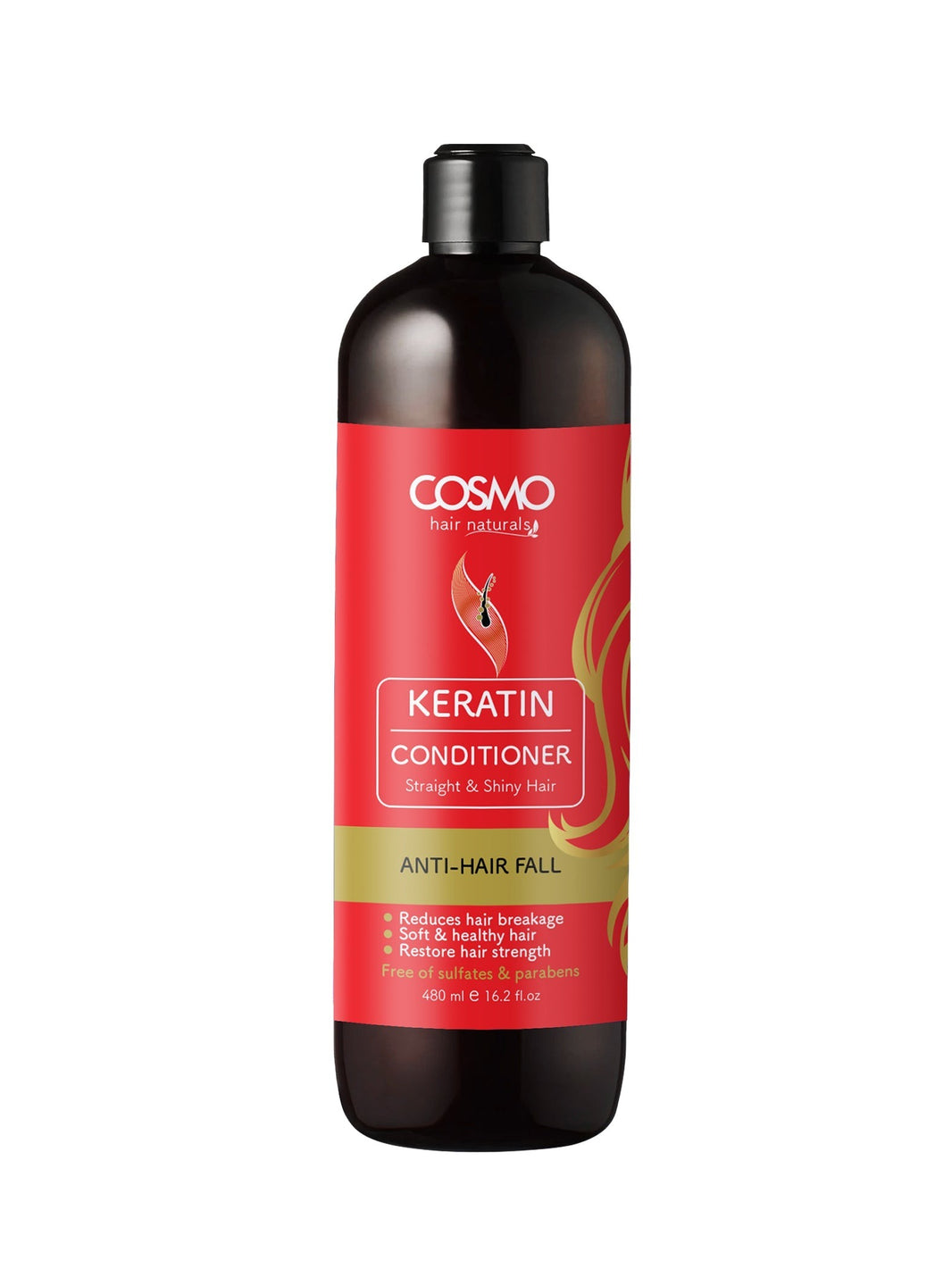 Cosmo Hair Naturals Keratin Conditioner Straight & Shiny Hair, 1000ml