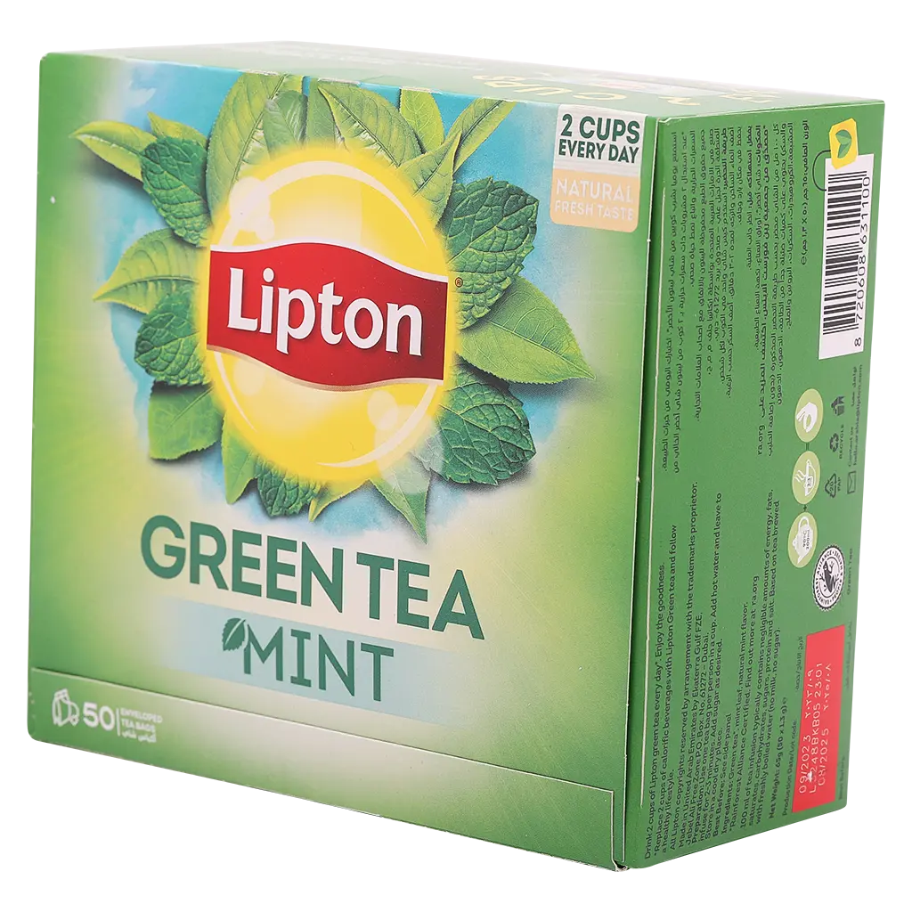 Lipton Mint Green Tea Bags, 50x1.3g