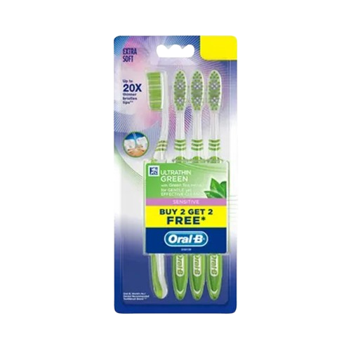 ORAL B TOOTHBRUSH ULTRATHIN GREEN 4pcs