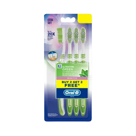 ORAL B TOOTHBRUSH ULTRATHIN GREEN 4pcs