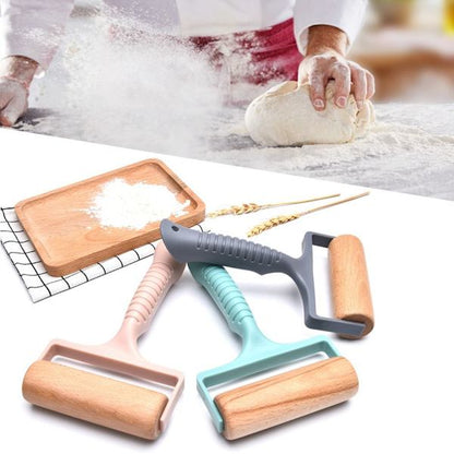 Wooden Roller pin for dough and pizza - kitchen rolling pin  Pastry Roller with Handle for Baking