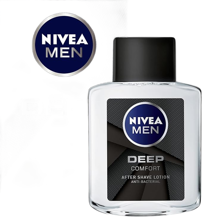 NIVEA Men Deep Comfort Antibacterial Aftershave Lotion, 100ml