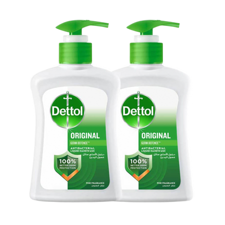 Dettol Original Pine Fragrance Antibacterial Handwash Pump, 2x200ml