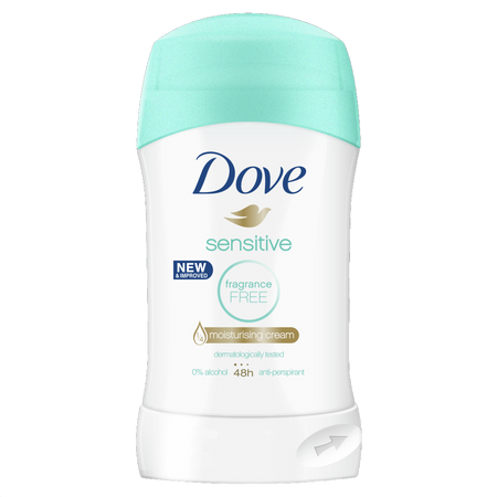 Dove Sensitive Antiperspirant 48H Deodorant Stick , 40g